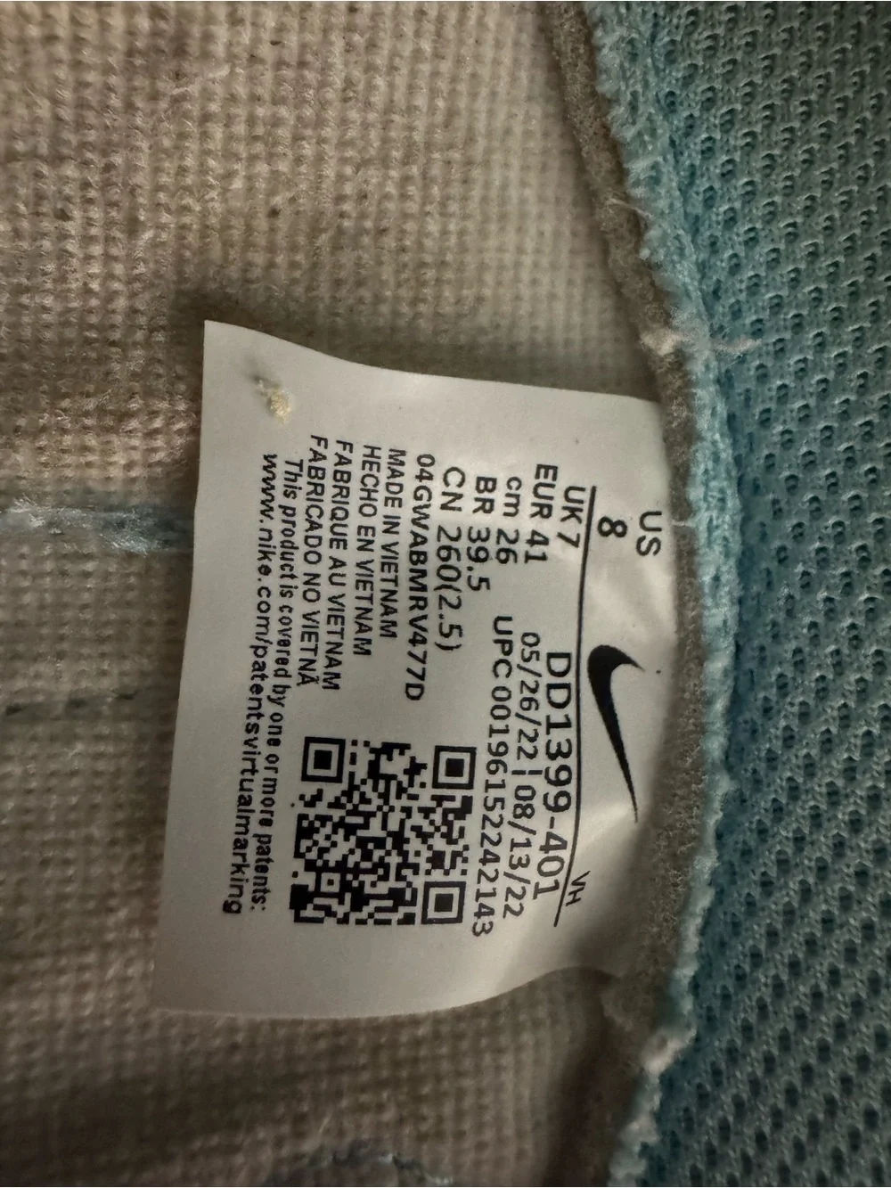 Nike Kids High-Top Sneakers in Light Blue and White